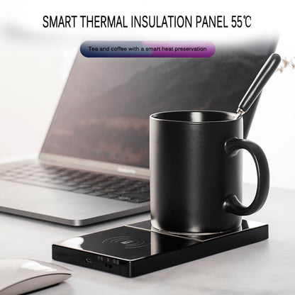 2 In 1 Heating Mug & Wireless Charger – Perfect for Home & Office