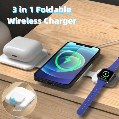 3 In 1 Magnetic Foldable Wireless Charger – Multi-device Charging Station